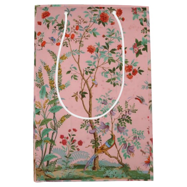 Bolsa De Regalo Mediana Chinoiserie rosa (Anverso)