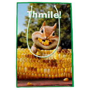 Bolsa De Regalo Mediana Chipmunk Comiendo maíz