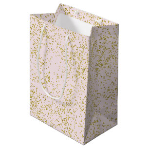 Bolsa De Regalo Mediana Chispa elegante del confeti de Rubor del rosa del