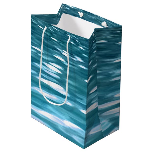 Bolsa De Regalo Mediana Chispa verde azulada (Angulo Anverso)