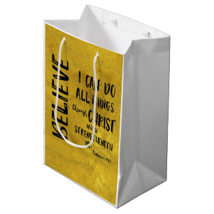 Bolsa De Regalo Mediana Christian I Can do All Things KJV Bible Verso