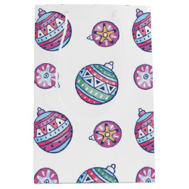 Bolsa De Regalo Mediana Christmas Balls – Red, Green, Blue & Pink