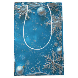 Bolsa De Regalo Mediana Christmas Beautiful Glitter Snowflakes Ornaments