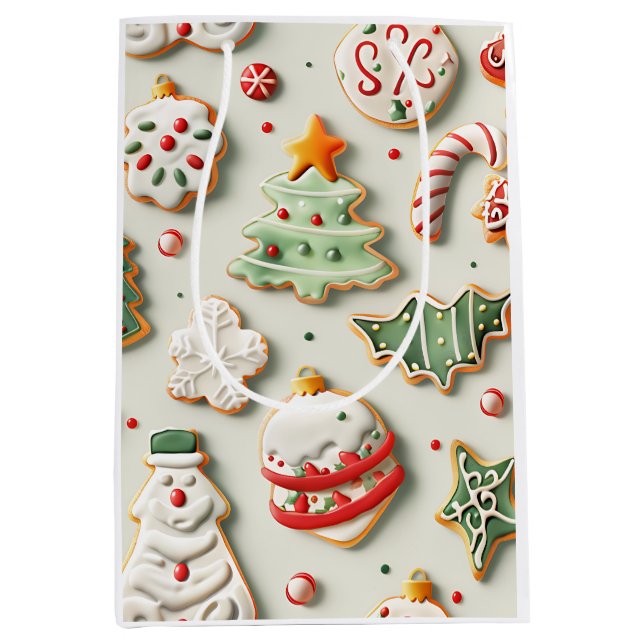 Bolsa De Regalo Mediana Christmas Cookies and Sprinkles (Anverso)