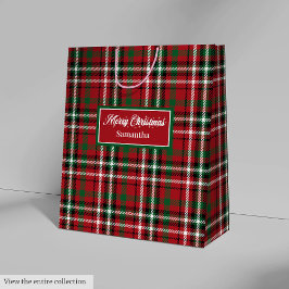 Bolsa De Regalo Mediana Christmas Gift Bags Red Green Plaid Holiday Accent