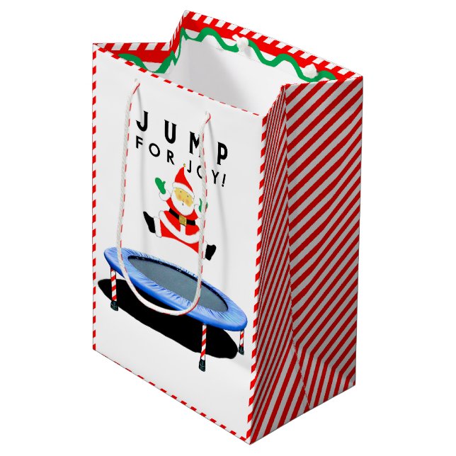 Bolsa De Regalo Mediana Christmas Holiday Party Trampoline (Angulo Anverso)