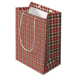 Bolsa De Regalo Mediana Christmas Holiday Plaid Gift Bag