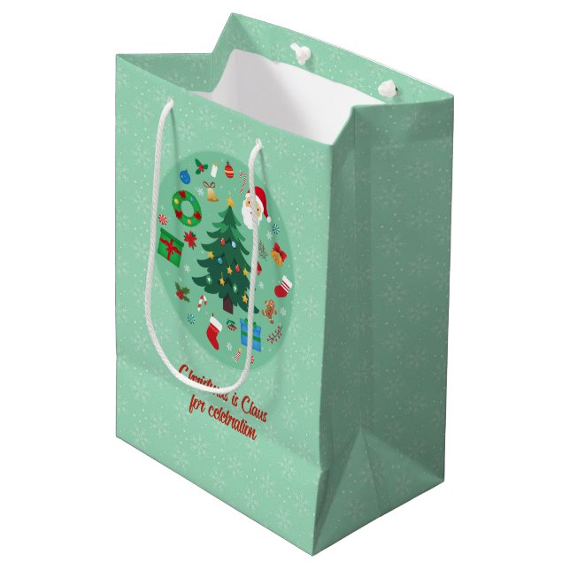 Bolsa De Regalo Mediana Christmas Illustrations Holiday (Angulo Anverso)