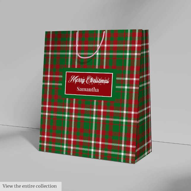 Bolsa De Regalo Mediana Christmas Paper Gift Bags Elegant Tartan Accent (Christmas Paper Gift Bags Elegant Tartan Accent)