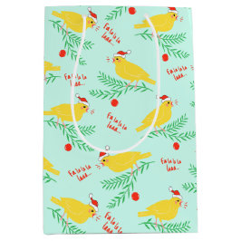 Bolsa De Regalo Mediana Christmas Singing Canary Pattern