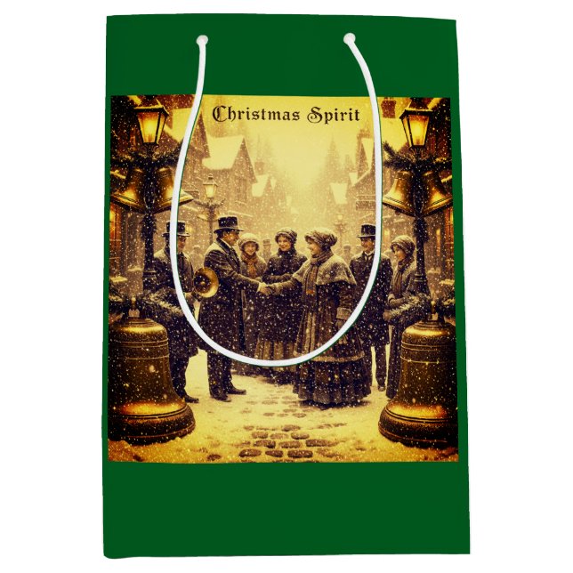 BOLSA DE REGALO MEDIANA CHRISTMAS SPIRIT TRADITIONAL DESIGN (Anverso)