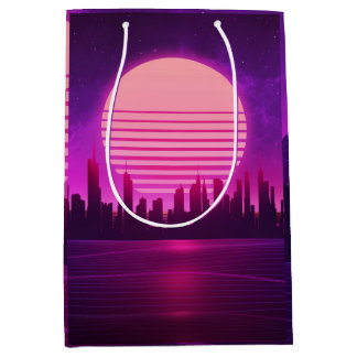 Bolsa De Regalo Mediana ciberpunk eletronic synthwave scifi rosa