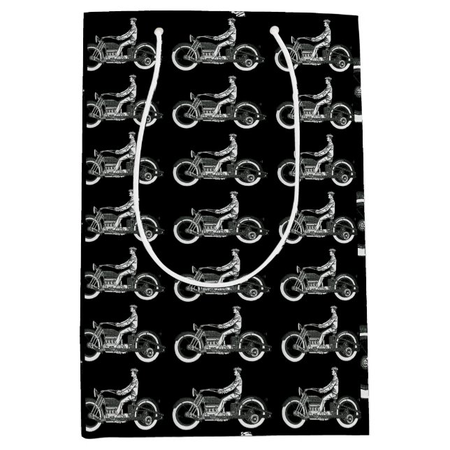 Bolsa De Regalo Mediana Ciclo antiguo de motociclismo de época (Anverso)