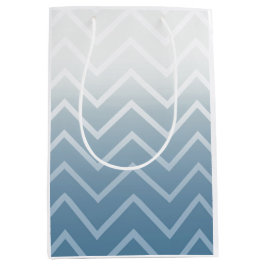 Bolsa De Regalo Mediana Cielo azul chevron blanco