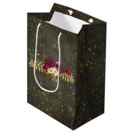 Bolsa De Regalo Mediana Cielo de constelación de estrellas de plata de oro