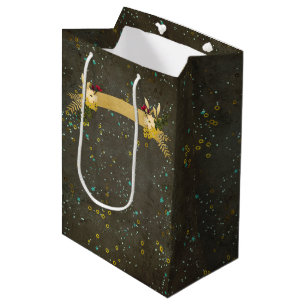 Bolsa De Regalo Mediana Cielo de constelación de estrellas de plata de oro