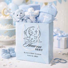 Bolsa De Regalo Mediana Cielo Enviado Fiesta de Bebé Luna Azul Estrellas
