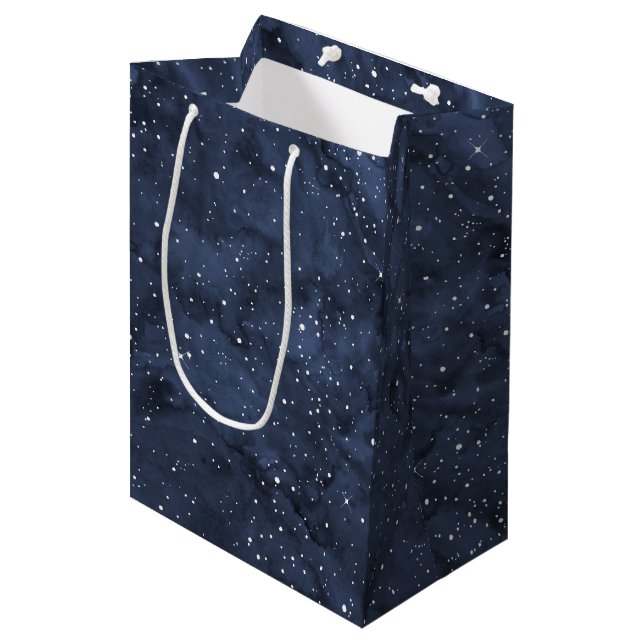 Bolsa De Regalo Mediana Cielos estrellados de la acuarela (Angulo Anverso)