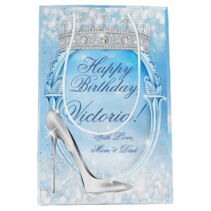 Bolsa De Regalo Mediana Cinderella Zapatilla de Cristal Princesa Quinceañe