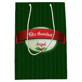 Bolsa De Regalo Mediana Cinta Feliz Navidad