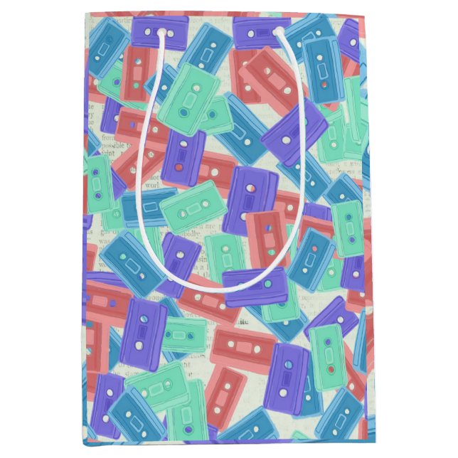 Bolsa De Regalo Mediana Cintas Pastel Cassette - Música estética de los añ (Anverso)