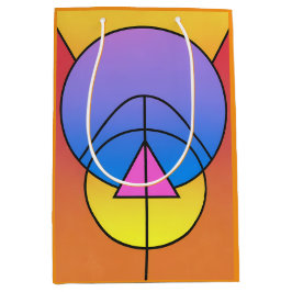 Bolsa De Regalo Mediana Círculos geométricos abstractos Línea Colorida