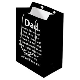 Bolsa De Regalo Mediana Cita de Papá en Blanco y Negro 