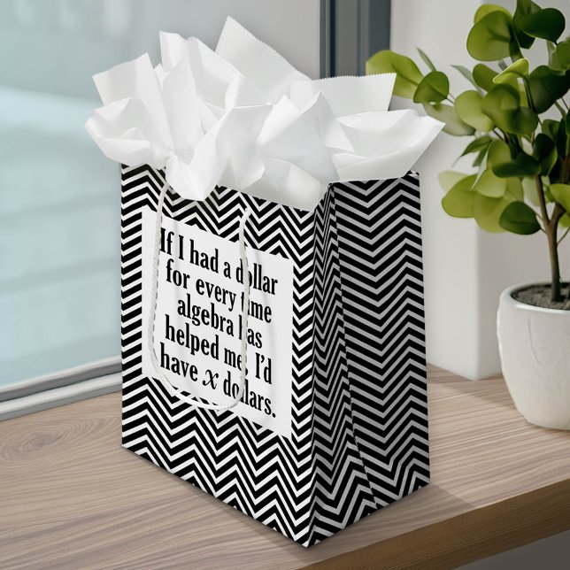 Bolsa De Regalo Mediana Cita divertida matemática/álgebra - tendría x dóla (Custom Gift Bag)