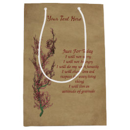 Bolsa De Regalo Mediana Cita inspiradora sólo para hoy personalizada