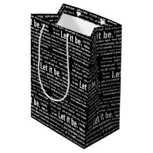 Bolsa De Regalo Mediana Citas cortas inspiradoras en negro 