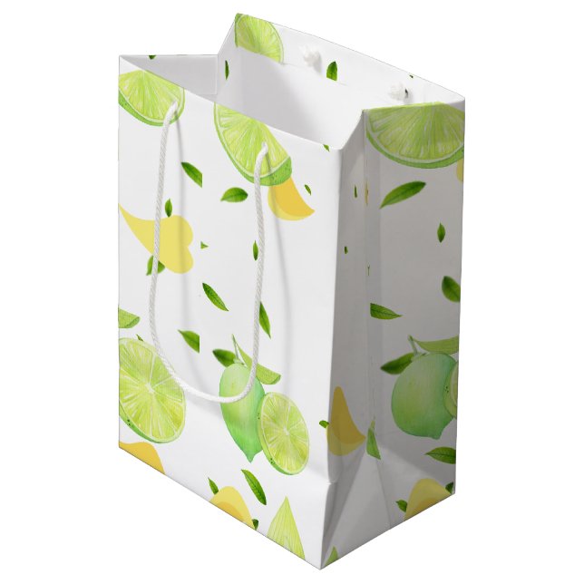 Bolsa De Regalo Mediana Cítricos TROPICAL SUMMER FRUTA Naranja Lemon Slice (Angulo Anverso)