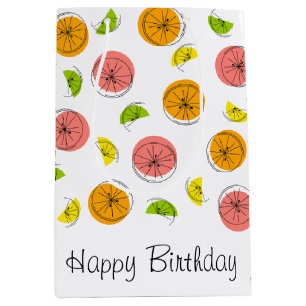 Bolsa de regalo mediana Citrus Multi Feliz Cumplea