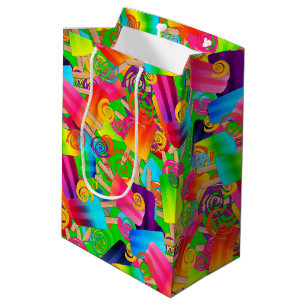 Bolsa De Regalo Mediana CKC Popsicle Swirls,Neon-Gift Bag M