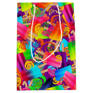 Bolsa De Regalo Mediana CKC Popsicle Swirls,Purple Gift Bag M