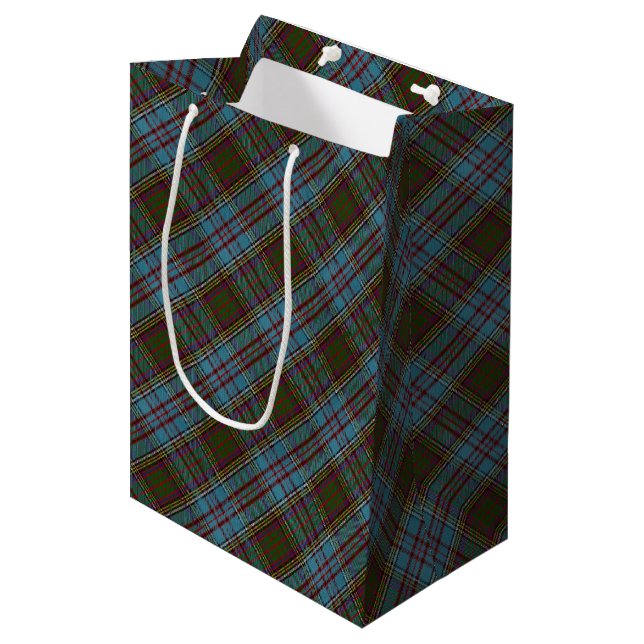 Bolsa De Regalo Mediana Clan Anderson Tartan Plaid Pattern Scottish (Angulo Anverso)