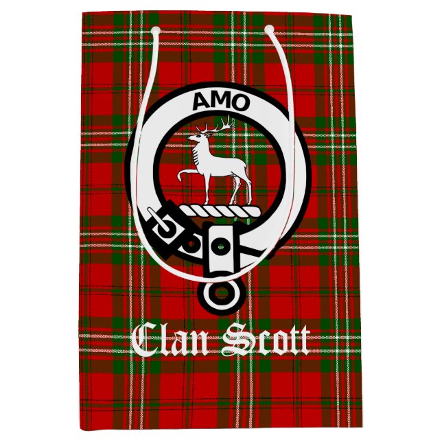Bolsa De Regalo Mediana Clan Scott Escudo Badge & Tartan (Anverso)