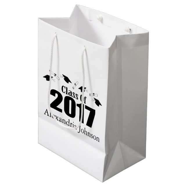 Bolsa De Regalo Mediana Clase del bolso 2017 del regalo de la graduación (Angulo Anverso)