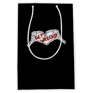 Bolsa De Regalo Mediana Clásico de corazón de mano de esqueleto arruinado