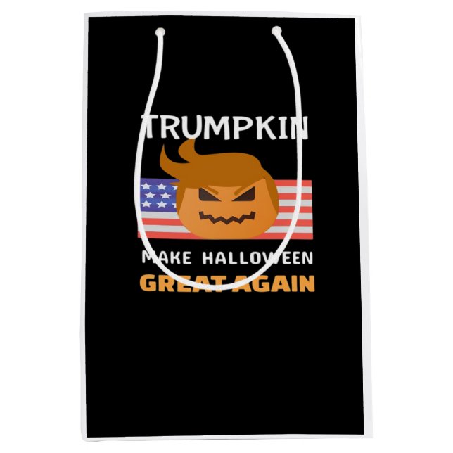 Bolsa De Regalo Mediana Clásico de Trumpkin de Halloween (Anverso)