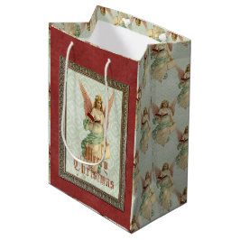 Bolsa De Regalo Mediana Clásico elegante Ángel de Navidad victoriano