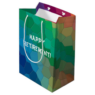 Bolsa De Regalo Mediana Clásico modelo moderno de mosaico arcoiris, jubila