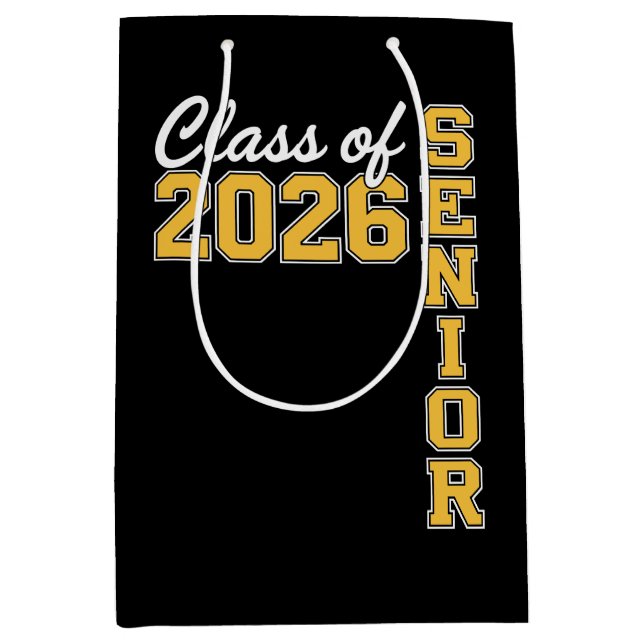 Bolsa De Regalo Mediana Class Of 2026 Senior Yellow Graduation Graduate (Anverso)