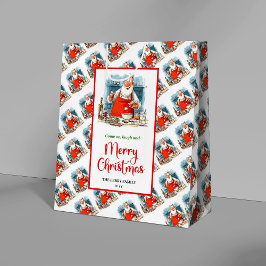 Bolsa De Regalo Mediana Classic Cartoon Santa Claus whimsical holiday 