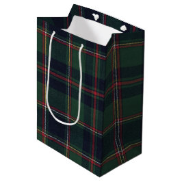 Bolsa De Regalo Mediana Classic Dark Blue Red Green Plaid Pattern