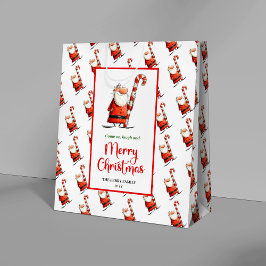 Bolsa De Regalo Mediana Classic funny Santa gift bag red green celebration