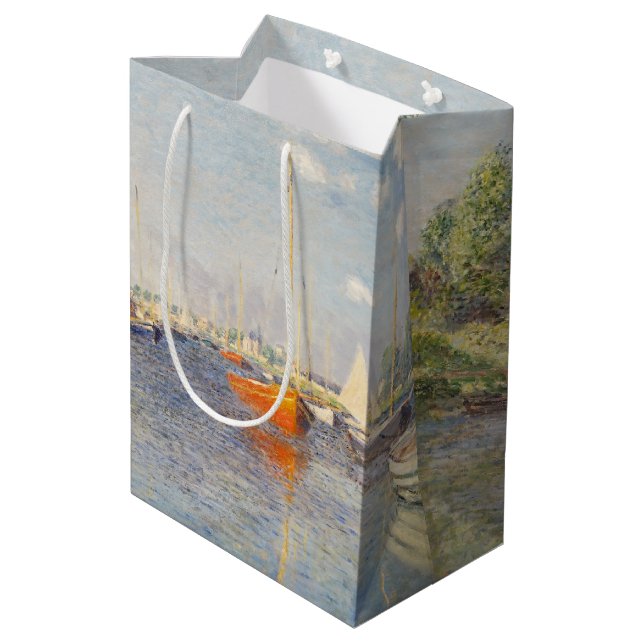 Bolsa De Regalo Mediana Claude Monet. Barcos Rojos, Argentina (Angulo reverso)
