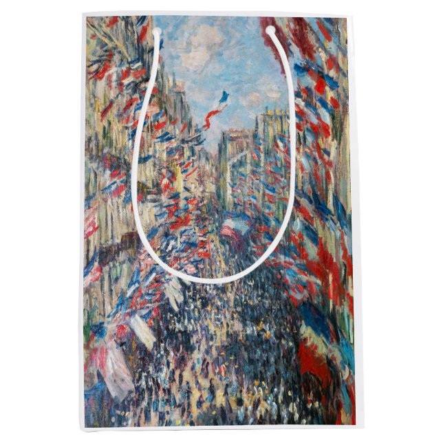 Bolsa De Regalo Mediana Claude Monet - La Rue Montorgueil - París Poco fre (Anverso)
