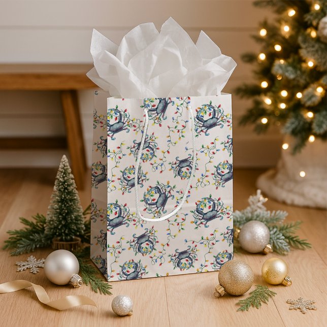 Bolsa De Regalo Mediana Coastal Christmas Crab Pattern (Subido por el creador)