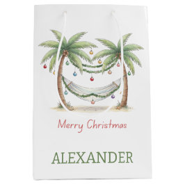 Bolsa De Regalo Mediana Coastal Christmas Palm Trees With Hammock