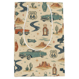 Bolsa De Regalo Mediana Coches Clásicos Ruta 66 Arte Retro de Regalo al Bo